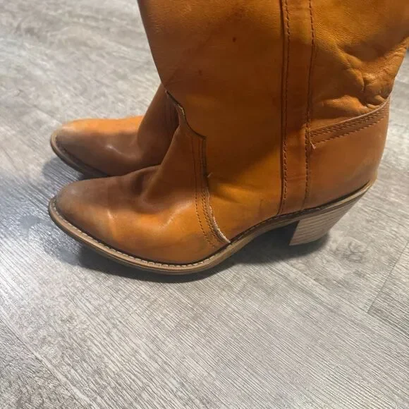 Vintage Durango Campus Leather Knee High Boots 7.5 8 Brown - Picture 3 of 9